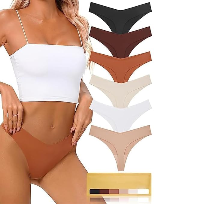agstafa Women Cotton Bikini Style Underwear Thong, Seamless, Low Rise, G-String Sexy Lingerie Panties (Multicolour, Free Size, 3 Pack)-picture-27