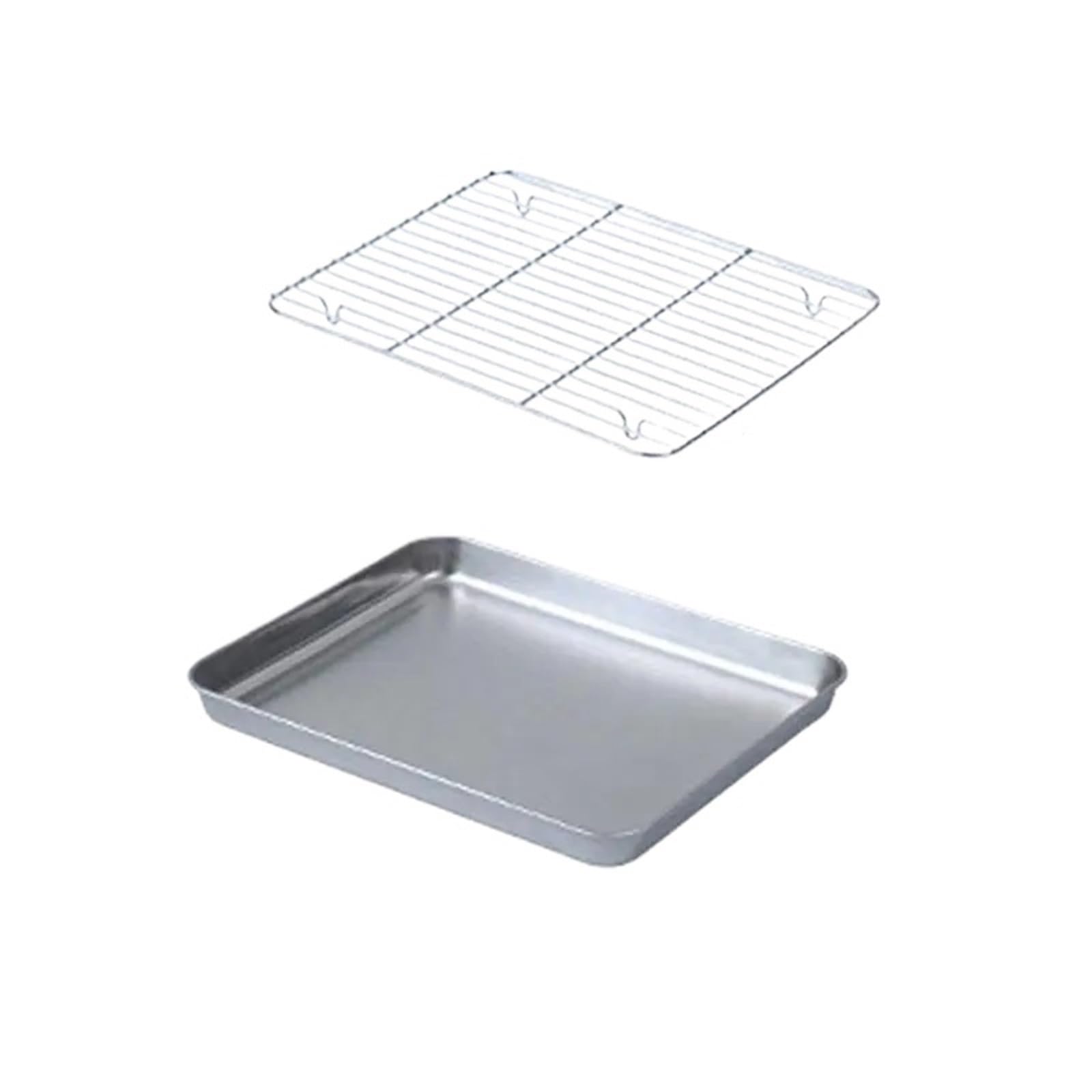 Bandeja Para Horno Bandeja de barbacoa de acero inoxidable, chasis plano, estante de refrigeración extraíble multiusos, juego de bandeja, bandeja antiadherente for hornear pasteles Para Hornear(Small