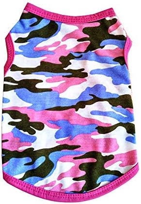 Dog Shirts Pet Shirts Dog T-Shirt Puppy Dog T Shirt Dog Vest Puppy Vest Pet Clothing Puppies Clothes for Small Dogs Doggie Tee Summer Apparel Female Dog Shirt Beach Wear¡­ (X-Small, Pink Camo)