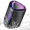 aowoka Bluetooth Speaker, 2025 Portable Wireless Speakers with Led Light, Bluetooth 5.4, 24H Playtime, Enhanced Bass, IPX7 Waterproof, Outdoor Speaker for Travel, Sport, Party, Biking.