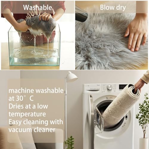 Tapis doux à poils longs lavable machine et sécurisé antidérapant - 5