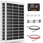 ECO-WORTHY Solar Panel Kit 240W 12V System Power 1kWh/Day Off-Grid for Motorhome Car Boat Camping Shed:2pcs 120W Mono Solar Panel + 30A PWM Solar Charge Controller + Z Brackets+ Solar Extension Cables