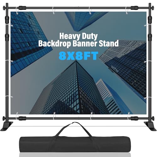 8x8 FT Adjustable Banner Stand Kit with Bag
