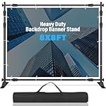 8 x 8 FT Banner Stand Kit, Adjustable Backdrop Stand for Parties, Heavy-Duty Photography Step and Repeat Stand with Portable Bag for Birthdays, Promotions, Exhibitions (Banner Not Included)