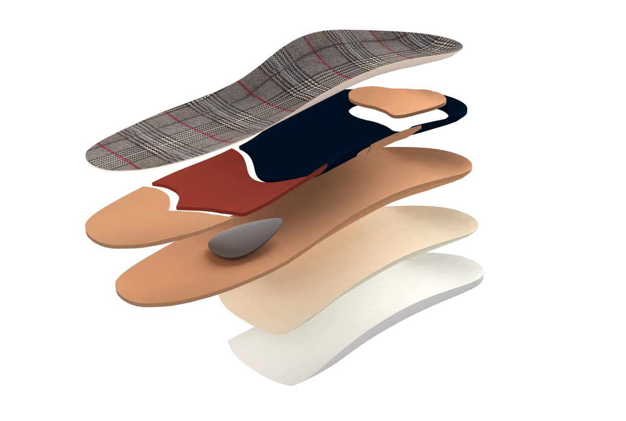 KINGMED Plantillas Ortopédicas para Pie Sensible Hallux Valgus Callos Plantilla para Zapatos con Soporte de Arco Metatarsal Termoplástico Rigidizador Cubierta de Tela de Gamuza 1 Par x 2 Piezas 39
