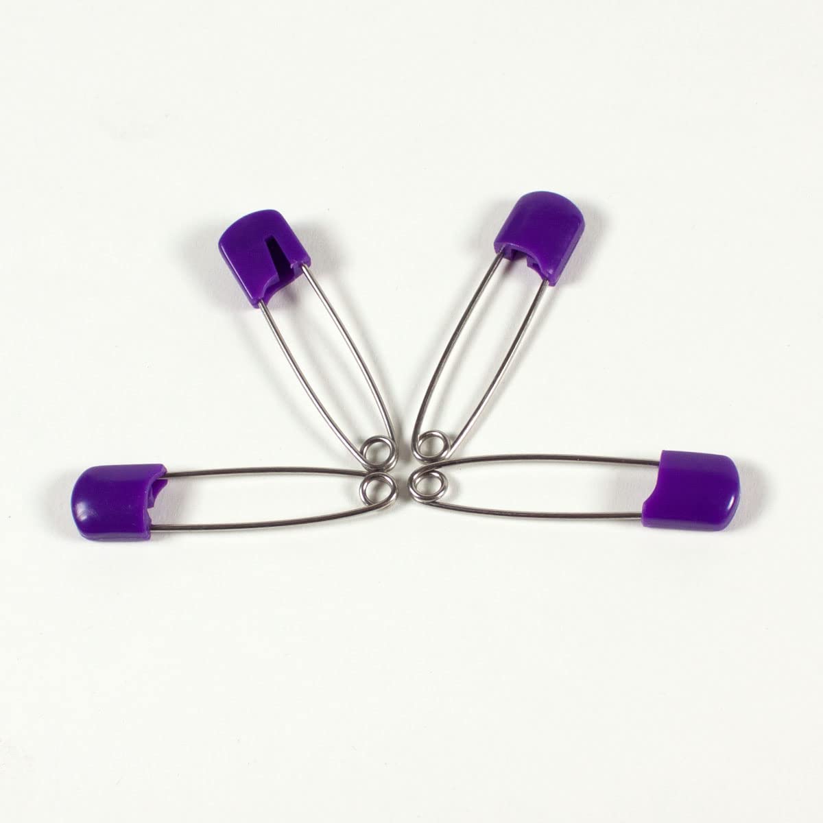 OsoCozy Cloth Diaper Nappy Pins 100 Packs - 100 Stainless Steel Safety Pins with Locking Plastic Heads. Durable, Safe and Cute 2.2 Inches Long (Purple) : Baby