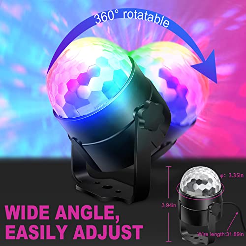 Neonlg Sound Activated Disco Ball Light For Parties, Plug In Disco Light With Remote Control, 2Pcs Colorful Led Strobe Lights For Parties Room Karaoke Apartment Club Workout Kids Bedroom Decorations #TOP3