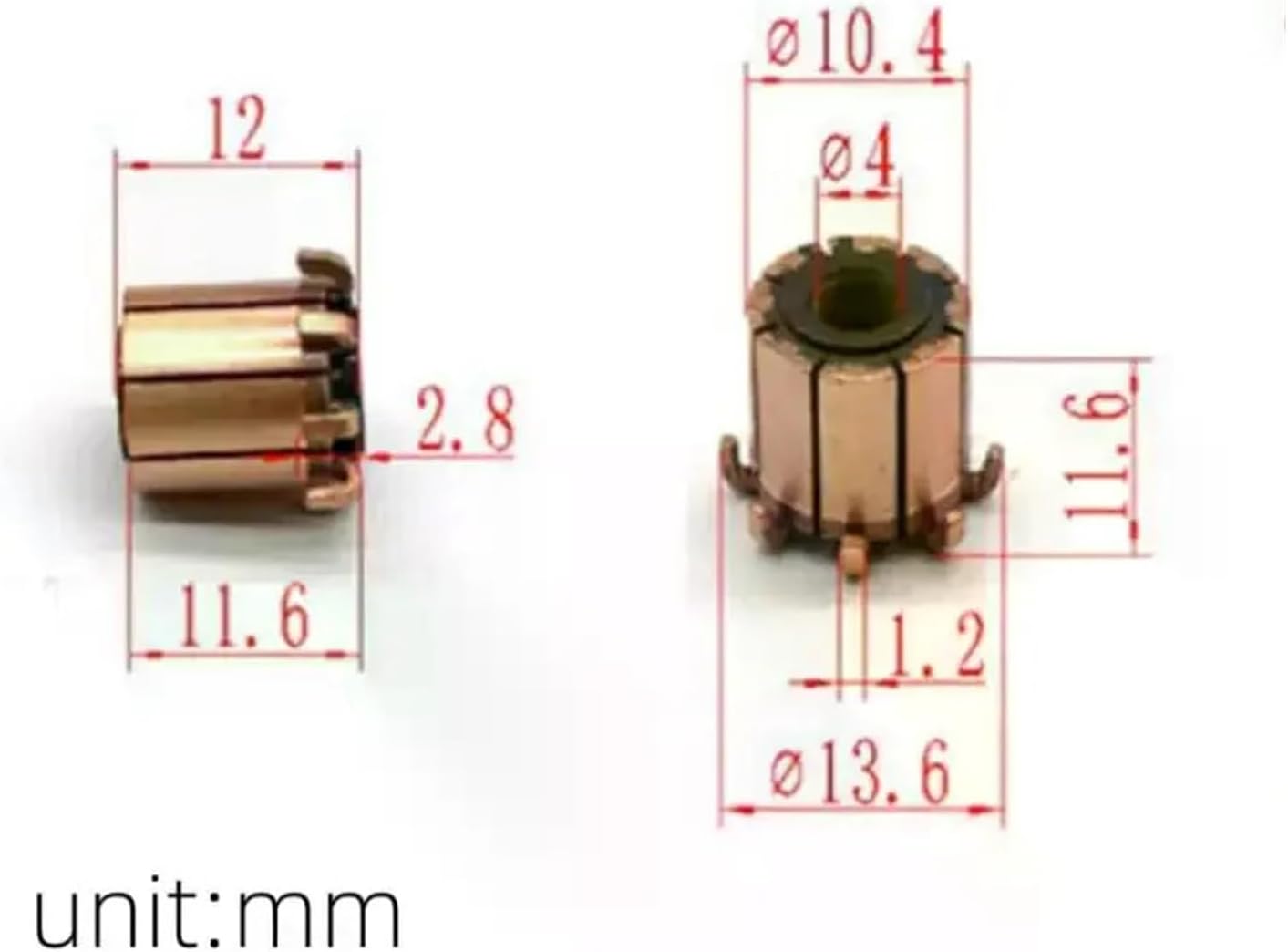 Motor Commutator 10.4x4x11.6 mm, 8P Electric Power Tool Piece, Original 1pc
