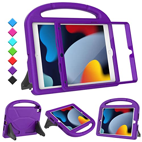 Image of Kids Case for iPad 9th /8th /7th Generation, iPad 10.2 Kids Case with Built-in Screen Protector, Durable Shockproof Handle Stand Protective Cover for iPad 10.2 Inch 2021 /2020 /2019, Purple