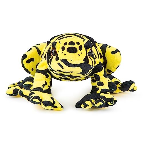 Zappi Co 100% Recycled Plush Poison Dart Frog Yellow/Black Toy (21cm Length) Stuffed Soft Cuddly Eco Friendly Animals Collection for Newborns - Image 4