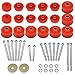 KF04060BK Body Mount Bushing Kit Compatible with Ford F250 F350 2008-2016 Super Duty 2WD 4WD Polyurethane Cab Mount Kit, Steel Sleeves, Hardware (Red)