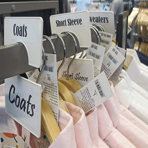 Dmlnn 20 Pack White Clothing Rack Size Dividers Plus 90 Labels (1 Inch) And 24 Large Blank Labels, Large Rectangular Clothing Closet Dividers (Pearl White) #TOP6