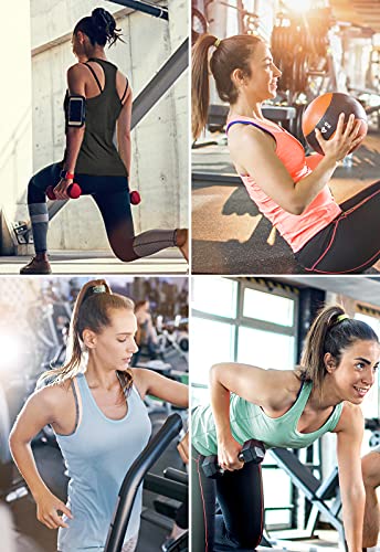 Image of Air Curvey Workout Tank Tops for Women Yoga Racerback Tanks Athletic Quick Dry Activewear 4 Pack