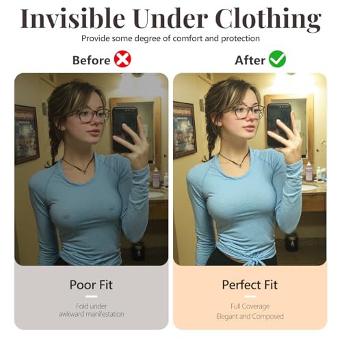 Nipple Covers for Women–2 Pairs Reusable Silicone Pasties, Adhesive&Waterproof, No Show Design with Travel Box4