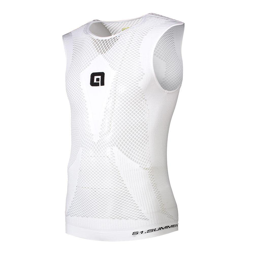 Alé Cycling Unisex S1 Summer Mesh Intimo Senza Maniche Base Layer, Bianco, L/XL