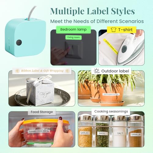 Image of Phomemo P12 Label Maker Machine with 1 Tape, Bluetooth Small Ribbon Printer