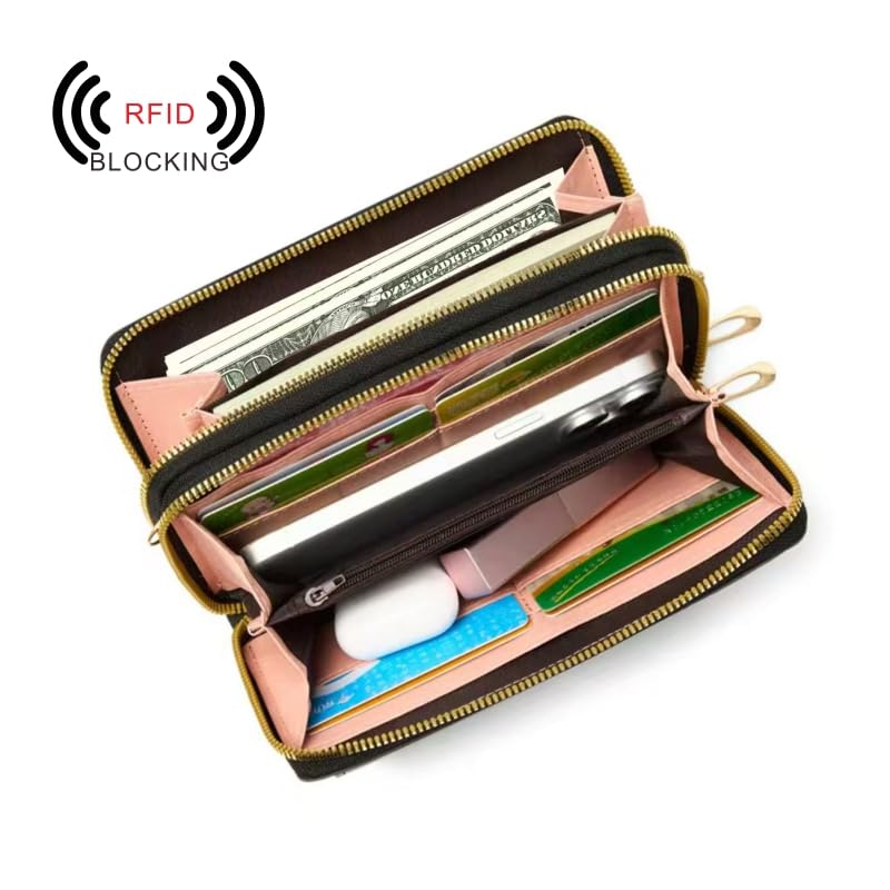 HillDog RFID Wallet Purse Clutch Small Crossbody Bags with Phone Pocket for Women Leather2