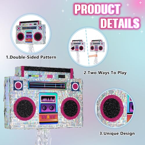 image for WERNNSAI Music Player Piñata - 80s and 90s Theme Party Decorations Pi