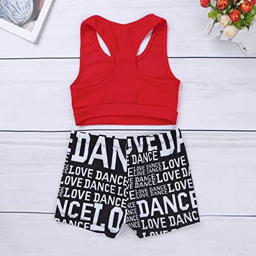 image for YiZYiF Kids Girls Basic 2 Piece Active Outfit Crop Top and Shorts Set 