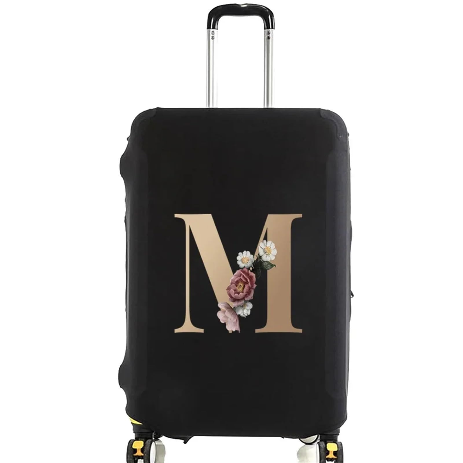 Fundas Para Maletas Fundas protectoras for maletas de viaje, Protector de equipaje elástico grueso for equipaje de 18 "-28", funda bolsa de viaje con letras doradas impresas, 2 uds. Para Equipaje(Blac