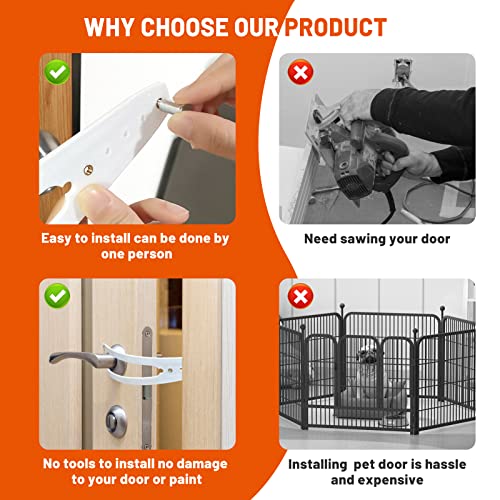 2PCS Cat Door Holder Latch,Cat Door Alternative - No Need for Baby Gate and Pet Door Installs Fast Flex Latch Strap Let… - Image 6