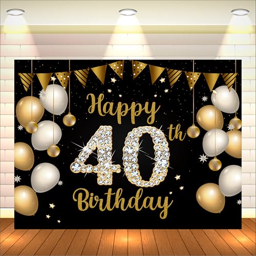 Image of 40th Birthday Backdrop 5x4 Ft | Backdrops for Decoration | Birthday Decoration Backdrop | Banner for Kids Theme Party