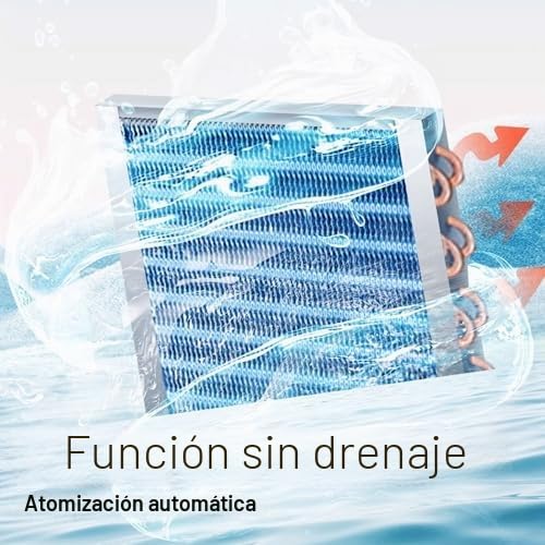 Aire acondicionado portátil, control remoto, sin drenaje, panel táctil, sin instalación, ideal para oficina y camping