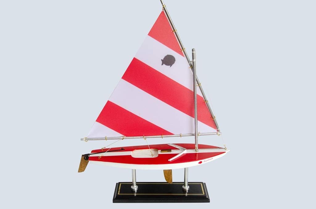 LK Wooden Sunfish Model Sailboat Decoration 16"-2