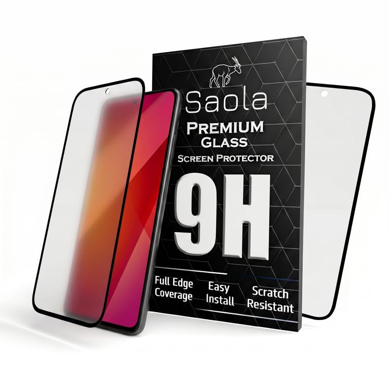 Image of Saola Anti-Glare Matte Screen Protector for Lava AGNI 4 | Smooth Touch Finish, 9H Strength Glass, Full Coverage, Bubble-Free Installation Kit | Quick & Easy Application | Pack of 1