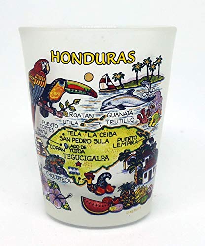 Honduras Central America Map Frosted Shot Glass