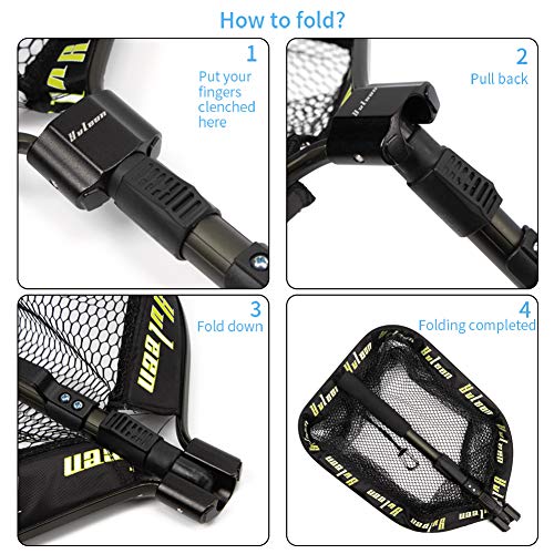 Yvleen Floating Fishing Net - Folding Fishing Landing Net With Rubber Coating Mesh For Easy Fish Catch And Release, Fishing Net For Freshwater And Saltwater #TOP3