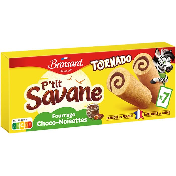 BROSSARD Savane Gâteaux roulés fourrés au chocolat noisette 175 g