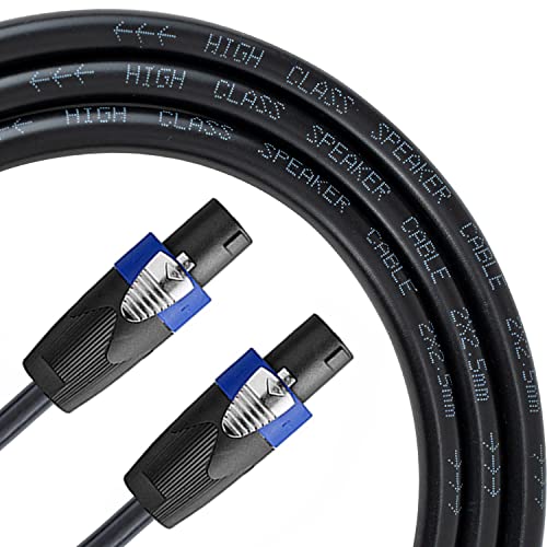 professional 30 feet 12 gauge speakon to speakon cables - 30ft 12awg speakon wires audio cords - 2 pack