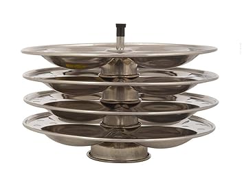 Kanpra Stainless Steel Cookware Idli Stand 4 Plates (Suitable for Inner Lid Pressure Cooker)