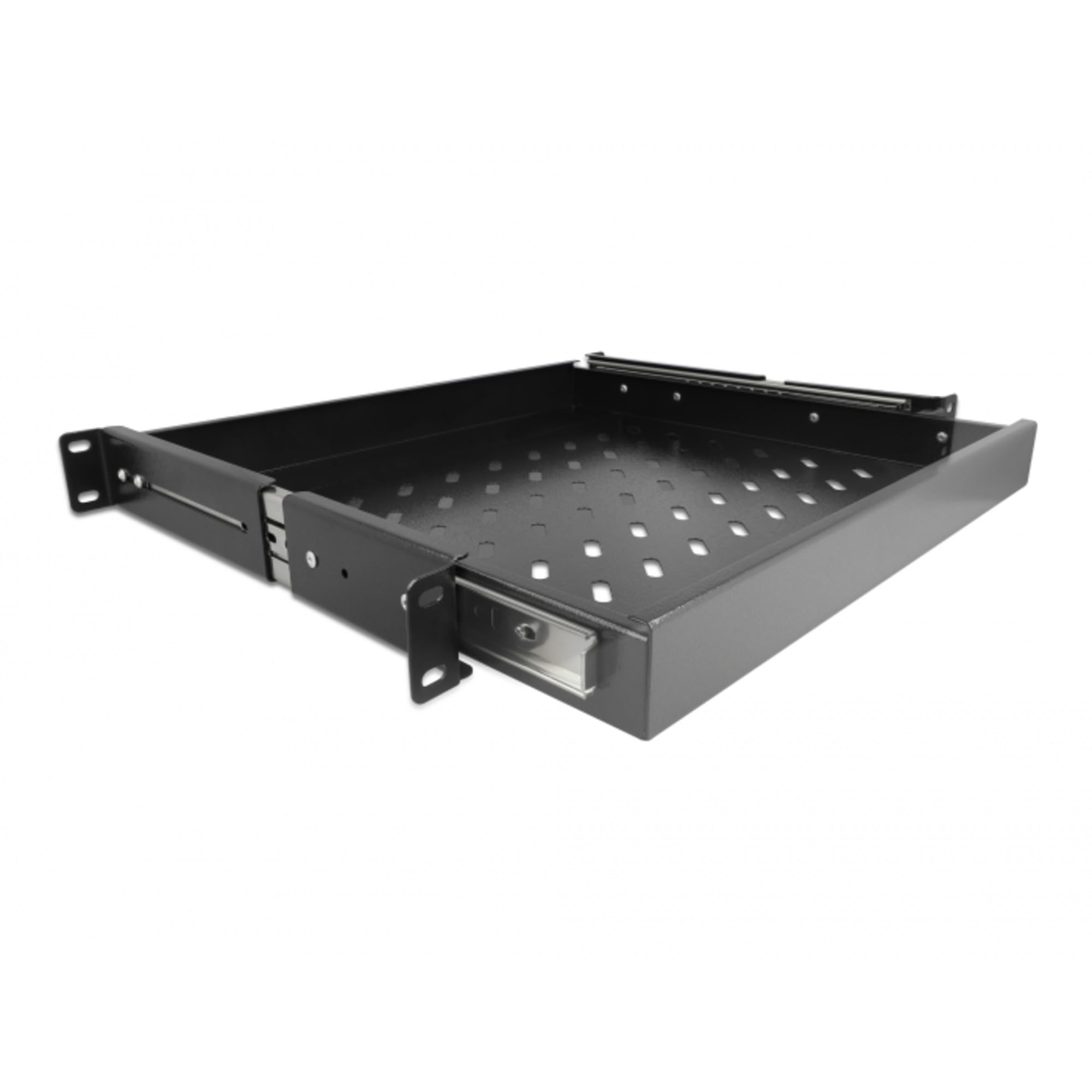 Delock 19″ Ausziehbare Schublade 1 HE, schwarz