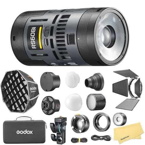Image of Godox RS60Bi 2K Kit Bi-Color RGB LED Monolight with Bluetooth&DMX Control, 2800K-6500K CCT, 97+CRI, 98+TLCI, 60W USB-C Input, Linear Dimming,Compact Design for Studio,Photography,On-Location Lighting