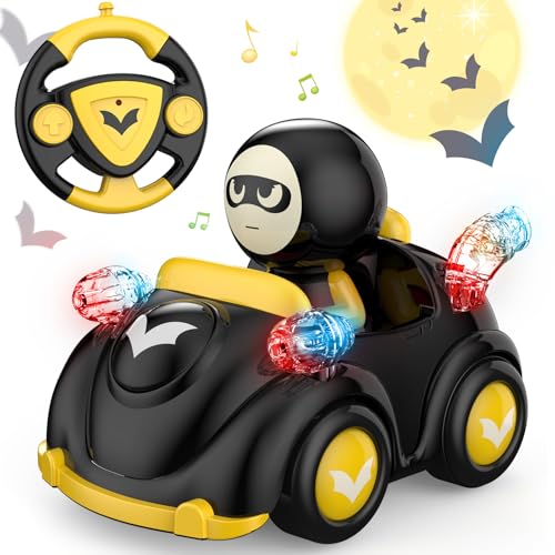 NQD Bat Remote Control Car for Toddlers, RC Cars with Music and Lights, ABS Material RC Cartoon Race Car Toys for Kids Birthday Gifts for Boys