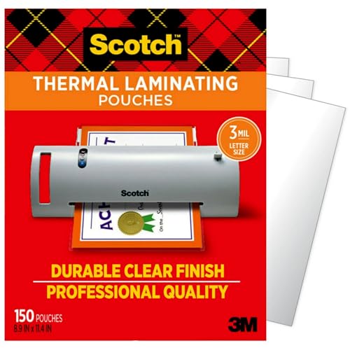 Scotch Thermal Laminating Pouches, Letter Size, 3 Mil, 150/Pack (TP3854-150)