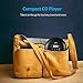 Portable CD Player for Car, Personal Compact CD Player with Stereo Headphones/USB Power Cable/LCD Display, Anti-Skip Small CD Player, CD Music Player with Anti-Shock Function, Black