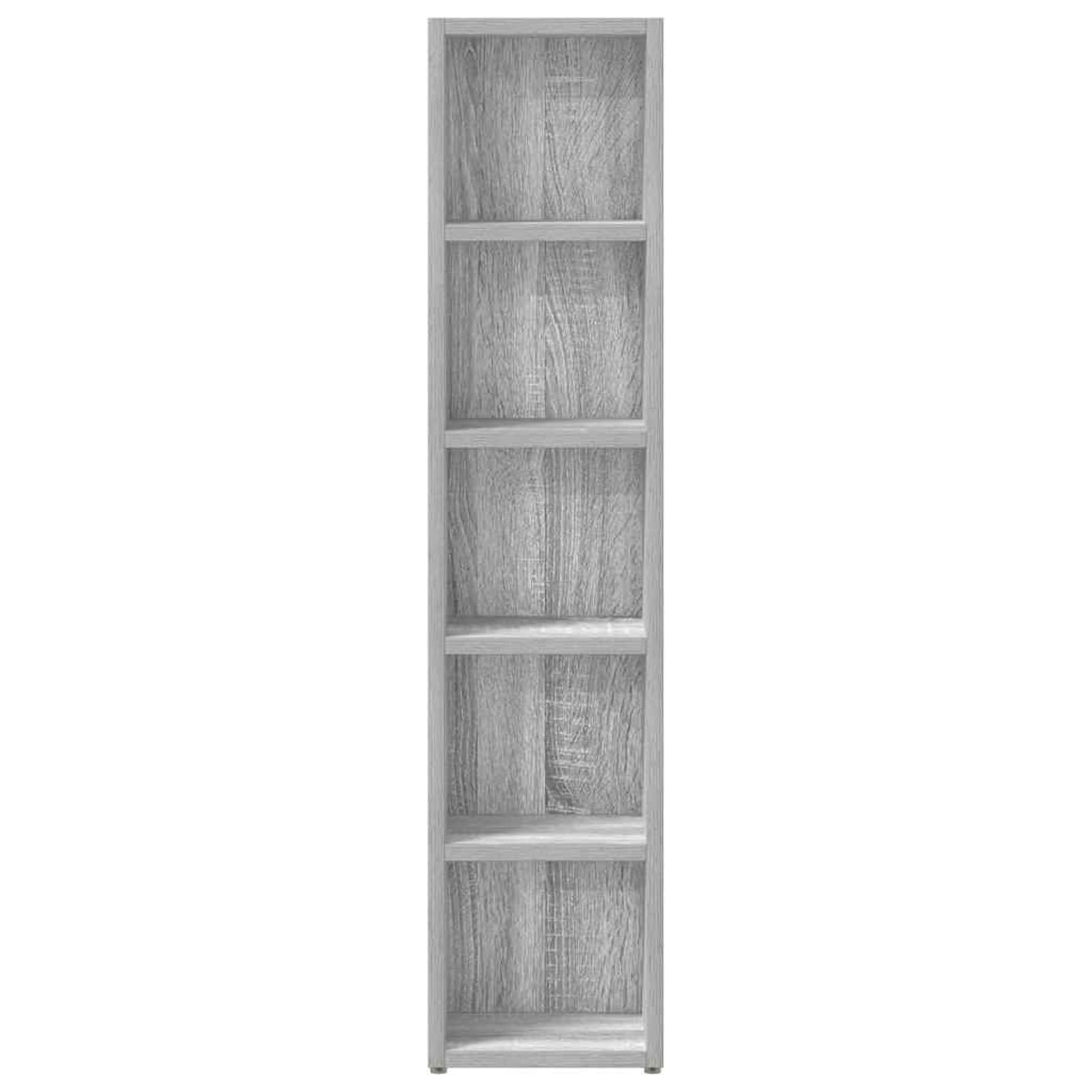 Gecheer Mobili Porta CD 2pz Grigio Sonoma 21x16x93,5 Legno Multistrato