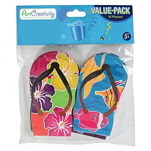 Image of ArtCreativity Mini Sandal Memo Notepads, Set of 12, Small Tropical-Themed Notepads, Cute Stationery Supplies for School & Office, Fun Beach Party Favors, Goody Bag Fillers for Kids