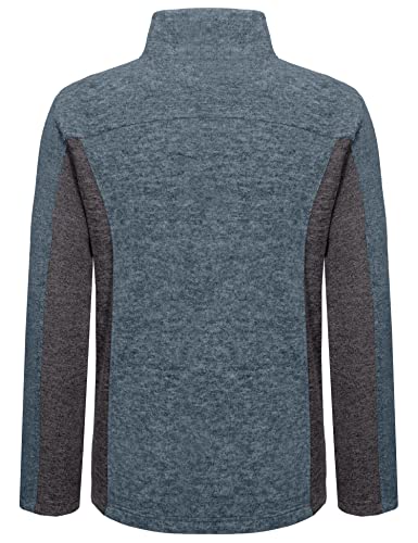 Little Donkey Andy Men's Winter Warm Polar Fleece Golf Jacket Lightweight Thermal Hiking Running Travel Jacket Stormy Weather Heather XL2