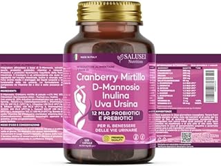 120 CAPSULE | D Mannosio per Cistite, Probiotici Donna, Cranberry Cyst Integratore Alimentare con Uva Ursina, Inulina e Mirtillo Rosso per Salute Viee Urinarie, Candida Support, D-Mannosio