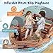Goplus Inflatable Pirate Ship, Blow up Playscape with Built in Motor, Inflatable Toy Sword & Pirate Hat,Kids Toddlers Playhouse for Indoor Outdoor Backyard