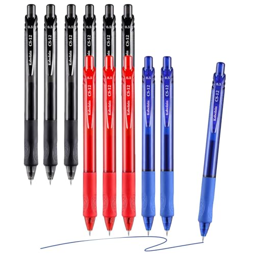 12 Pack de bolígrafos retráctiles 0.5mm negro, azul y rojo miniatura 2