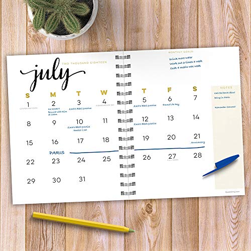 Tf Publishing 19-9063A July 2018 - June 2019 Paris Medium Weekly Monthly Planner, 6.5 X 8", Red, White & Blue #TOP6