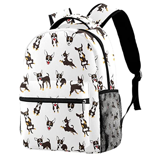 Sacs à bandoulière décontractés unisexe enfants adolescents motif Chien Chihuahua