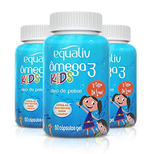 Kit 5 Ômega 3 Pro Kids Equaliv 60 cápsulas Sabor Laranja