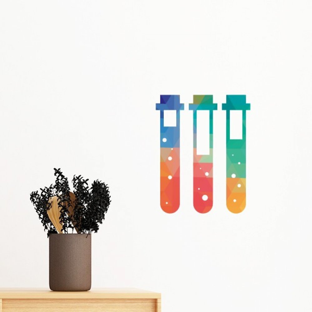 Tubes à essai chimie sticker amovible vinyle déco mural 35cm