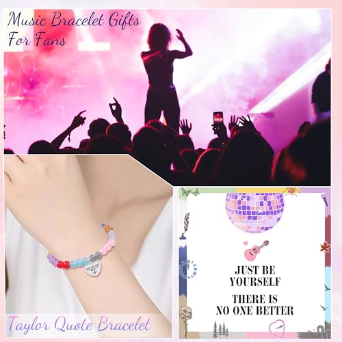 Adjustable Taylor Bracelet Taylor Quotes Merch as Meaningful Gifts for Daughter Sister with Motivational Card, Taylor Jewelry for Music Lovers Taylor Fans Birthday Gift for Women2